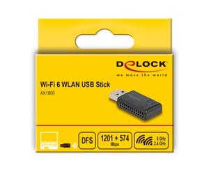 Delock llave usb wlan wi-fi 6 dual band ax1800 (1201 + 574 mbps)