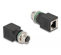 Delock m12 adaptador a-codificado 8 pines hembra a rj45 hembra recto