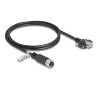 Delock m12 cable a codificado 8 pines hembra a rj45 macho con tornillo
