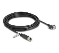 Delock m12 cable d codificado 4 pines hembra a rj45 macho con tornillo