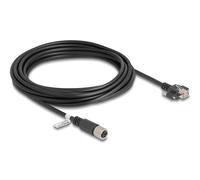 Delock m12 cable x codificado 8 pines hembra a rj45 macho con tornillo