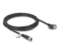 Delock m12 cable x codificado 8 pines hembra a rj45 macho con tornillo