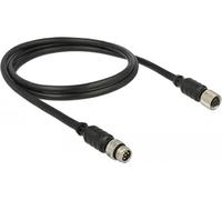 DeLock M8 - Cable de Sensor y actuador (6 Pines Macho a 6 Pines, Resistente al Agua, 1 m)