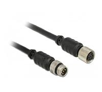 DeLock M8 - Cable de Sensor y actuador (Conector M8 de 6 Pines a Conector Hembra M8, Resistente al Agua, 10 m)