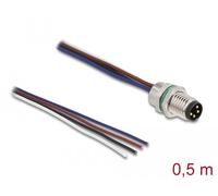 Delock m8 cable para instalación en pared con codificación a de 4 pi