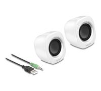 DeLOCK Mini Altavoz estéreo PC con Conector estéreo de 3.5 mm Macho y USB Powered