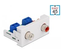 Delock módulo easy 45 2 x puerto rca hembra 22,5 x 45 mm
