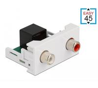 Delock módulo easy 45 2 x puerto rca hembra a puerto rj45 hembra 22.5