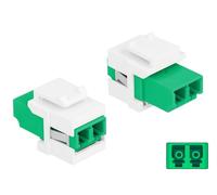 Delock módulo keystone lc duplex hembra a lc duplex hembra verde/blan