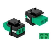 Delock módulo keystone lc duplex hembra a lc duplex hembra verde/negr