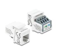 DeLOCK Módulo Keystone RJ11 hembra a bloque de terminales de 4 pines, color blanco
