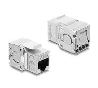 Delock Módulo Keystone RJ45 hembra a LSA Cat.6A apantallado, sin herramientas, plano, plateado, RJ-45・MPO・23/26・Cat6a (86057)