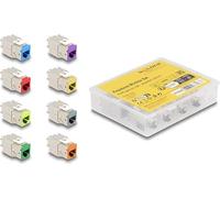 DELOCK Módulo Keystone RJ45 Hembra a LSA Cat.6A Montaje sin Herramientas Colores Surtidos Juego 8 Piezas Marca