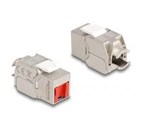 DELOCK Módulo Keystone RJ45 Hembra a LSA Cat.6A sin Herramientas con Cubierta Antipolvo roja Marca