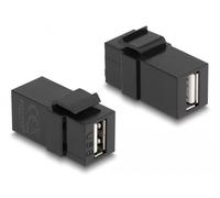 DELOCK Módulo Keystone USB 2.0 A Hembra > USB 2.0 A Negro Marca