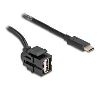 Delock módulo keystone usb 2.0 a hembra > usb type-c macho 250° con