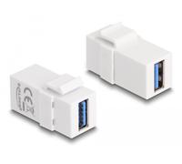 Delock módulo keystone usb 3.0 a hembra > usb 3.0 a hembra blanco (1:
