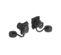 DELOCK Módulo Type-D de USB 3.2 Gen 1 Hembra a USB 3.2 Gen 1 Hembra con Tapa Protectora IP67 contra el Polvo y el Agua Marca