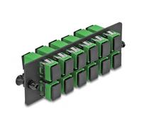 DeLOCK Panel Adaptador de Fibra óptica SC Simplex APC 12 Puertos Verde