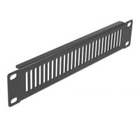 Delock Panel de Armario de Red de 10 ″ con Rejillas de ventilación Vertical, 1 U, Negro