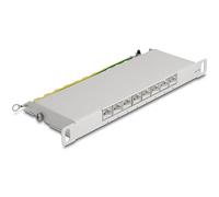 Delock Panel de conexión de 10 Pulgadas, 8 Puertos, categoría 6 A, 0,5 U, Gris