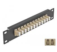 Delock panel de conexión de fibra óptica de 10? de 12 puertos lc d