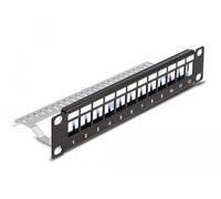 Delock panel de conexión keystone de 10? de 12 puertos con alivio d