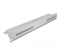 Delock panel de conexiones de 19? de 16 puertos cat.6a 1u gris