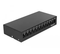 Delock panel de conexiones keystone de 12 puertos negro