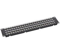 Delock Panel de Parches Keystone de 19 ″ 48 Puertos con rieles de Descarga 2U Negro