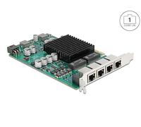 Tarjeta de Red DeLock 86097 PCI Express x4 1000 Mbps 4x RJ45 PoE+