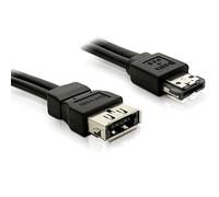 DeLOCK Power Over eSATA Extension Cable Male-Female 1m Cable de SATA Negro - Cable SATA (1 m, eSATA, Male Connector/Female Connector, Negro)