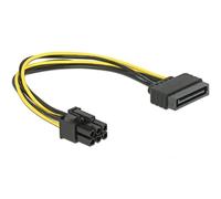 DeLOCK Power SATA - Cable SATA (15-pin / 6-pin), negro y amarillo, 20cm