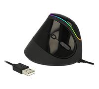 Delock Ratón ergonómico USB Vertical, iluminación RGB.
