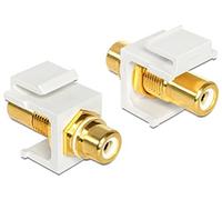 DeLOCK RCA f/f RCA RCA Color blanco adaptador de cable - Adaptador para cable (RCA, RCA, Hembra/hembra, Oro, Color blanco, 16,3 mm)