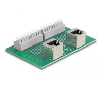 DELOCK RJ45 2 x Hembra a 2 x Bloque de terminales con pulsador para Carril DIN en ángulo Marca
