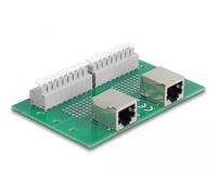 DELOCK RJ45 2 x Hembra a 2 x Bloque de terminales con pulsador para Carril DIN Marca