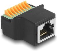 DeLOCK RJ45 Hembra a Bloque de terminales con Adaptador de botón pulsador