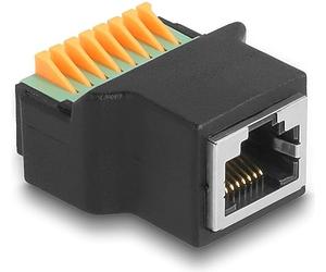 DeLOCK RJ45 Hembra a Bloque de terminales con Adaptador de botón pulsador