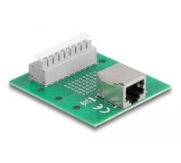 DELOCK RJ45 Hembra a Bloque de terminales con pulsador para Carril DIN Marca