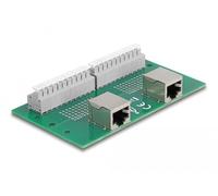 DELOCK RJ50 2 x Hembra a 2 x Bloque de terminales con pulsador para Carril DIN Marca
