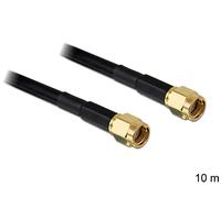 Delock rp-sma - rp-sma, 10m cable coaxial negro