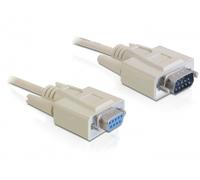 Delock rs-232, 1m cable de serie beige db-9