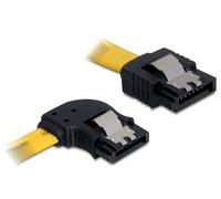 DeLOCK Cable SATA de 3 GB/s Recto en ángulo Izquierdo (30 cm), Color Amarillo