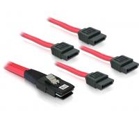 Delock sata 4x 1m cable scsi rojo
