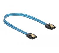 Delock sata 6 go/s cable uv efecto brillante azul 20 cm