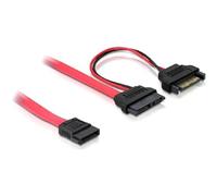 DeLOCK SATA Cable, 0.5m Cable de SATA 0,5 m Rojo - Cable SATA (0.5m, 0,5 m, Male Connector/Female Connector, Rojo)