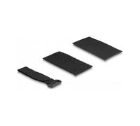 DeLOCK - Set de Bridas y Parche de Tela Autoadhesiva, 10 Piezas, Nylon, Negro, 50 mm x 110 mm