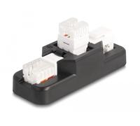 Delock set keystone lsa con soporte de clip rj45/rj11 cat.6 negro