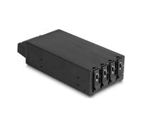 DeLOCK Slim Bay Wechselrahmen para 4 x M.2 NVMe SSD con conector Slim SAS SFF-8654, Bandeja para discos duros, Negro, PCIe 4.0, Metal, 1 Ventilador
